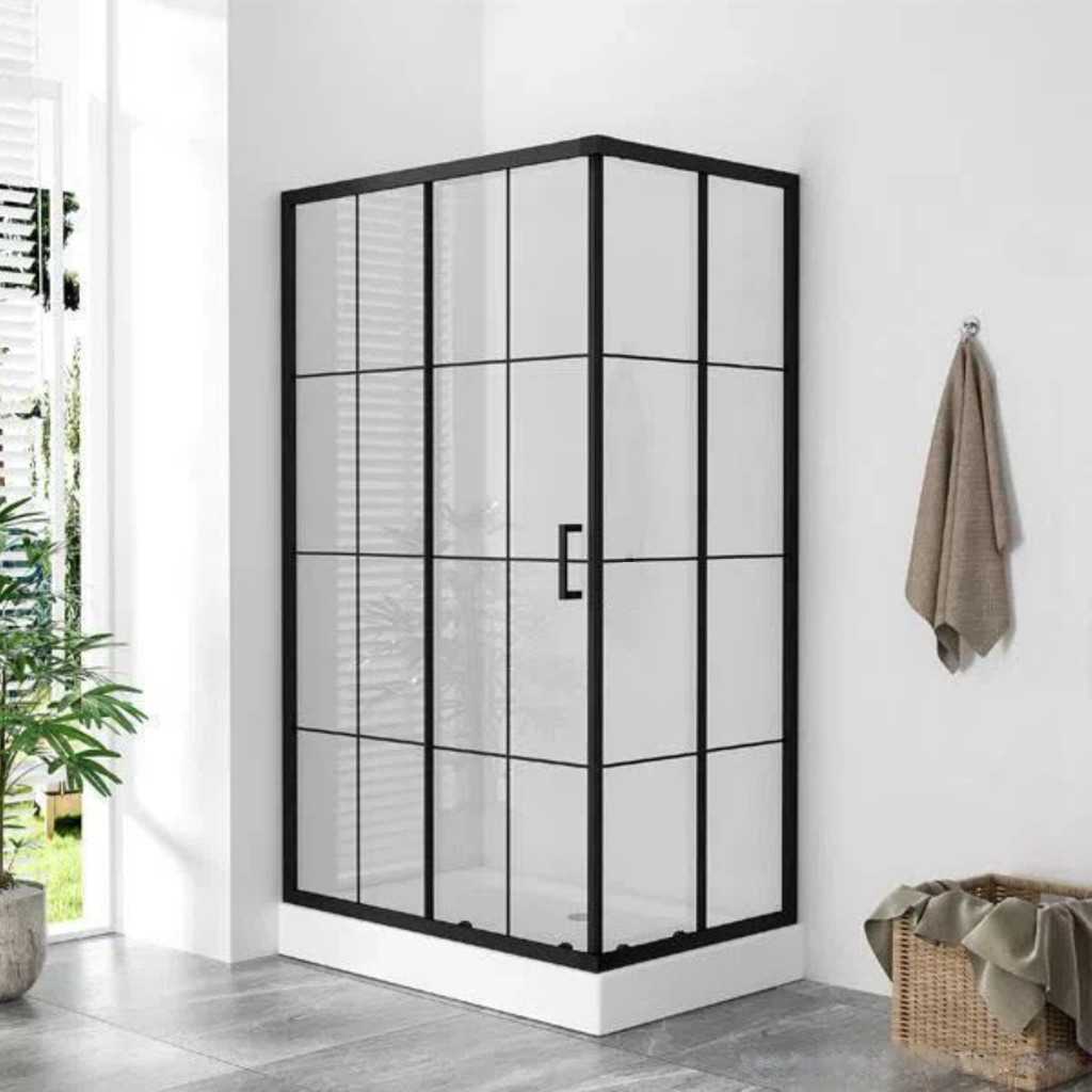 Cabine de douche noire Black Line - 120x80 cm seul porte