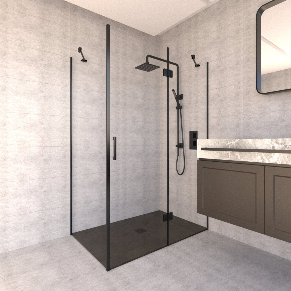 Cabine de douche ouvrante noir 120/80cm hauteur 190cm - Time Design