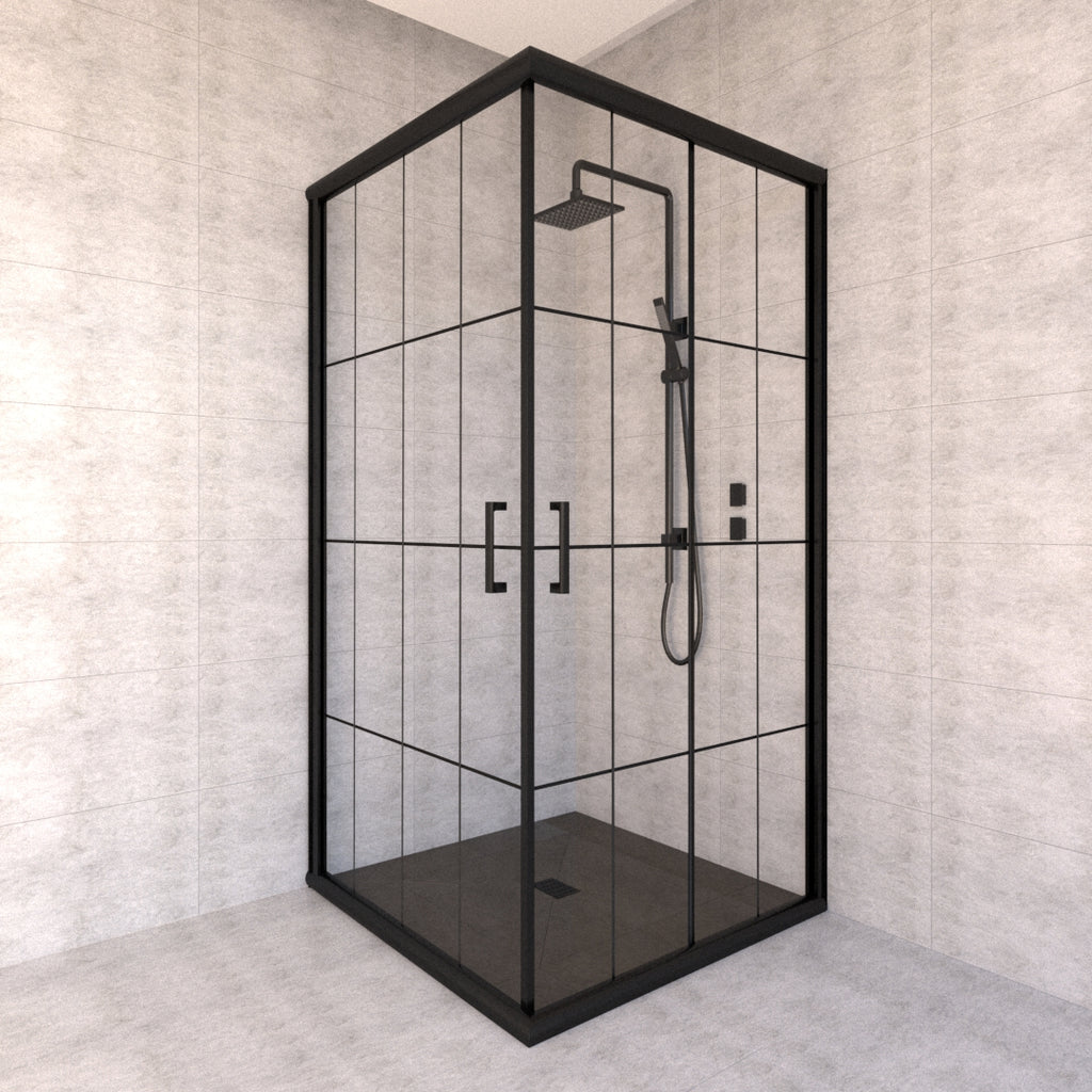 Cabine de douche noir carré black line - Time Design