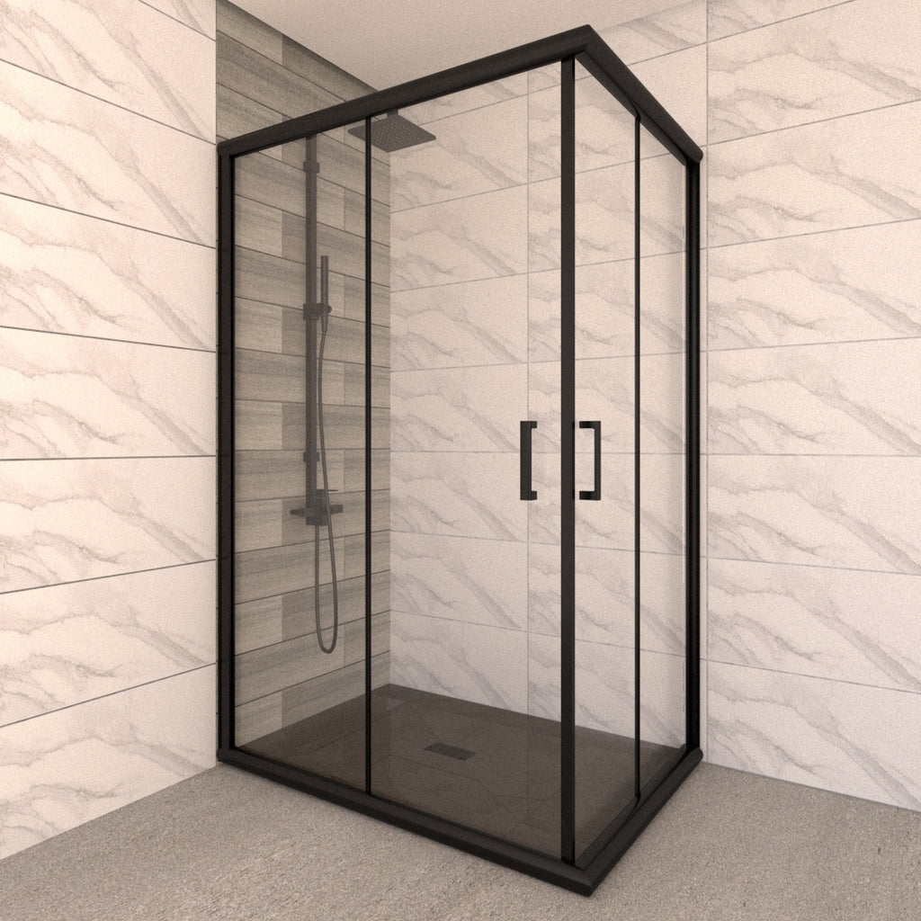 Cabine de douche rectangulaire 1.20/80 noir - Time Design